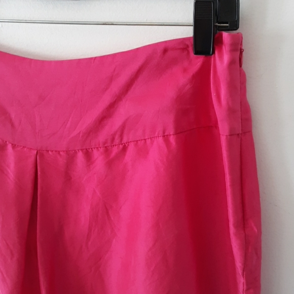 Isaac Mizrahi 100% Silk Hot Pink Slip Pencil Skirt - Picture 3 of 5